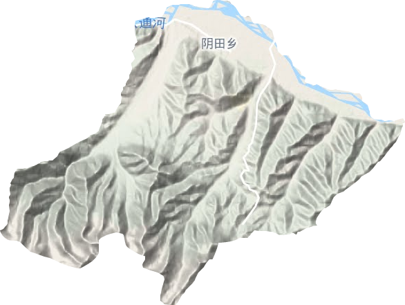 阴田乡地形图