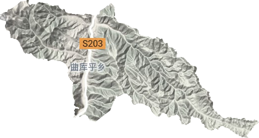曲库乎乡地形图