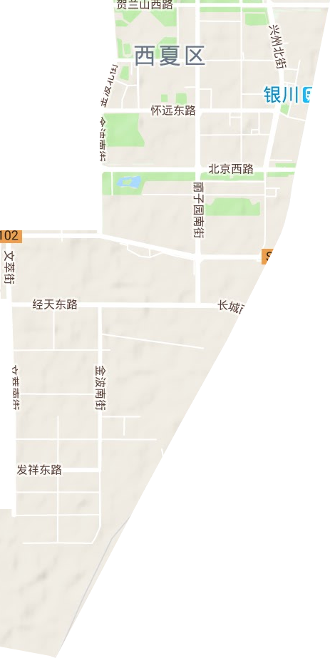 西花园街道地形图