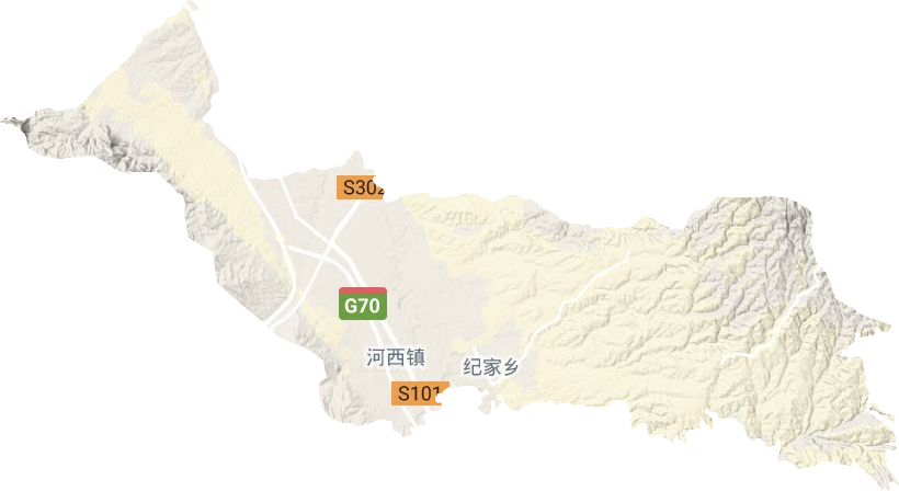 河西镇地形图