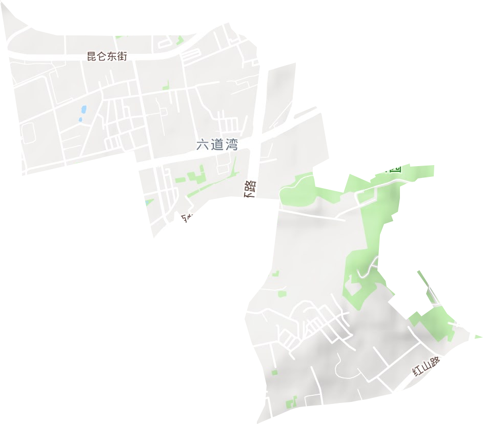 六道湾街道地形图
