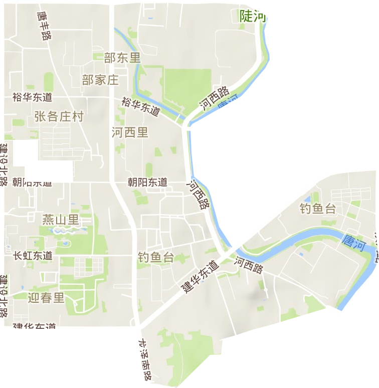 钓鱼台街道地形图