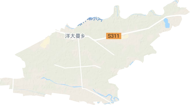洋大曼乡地形图