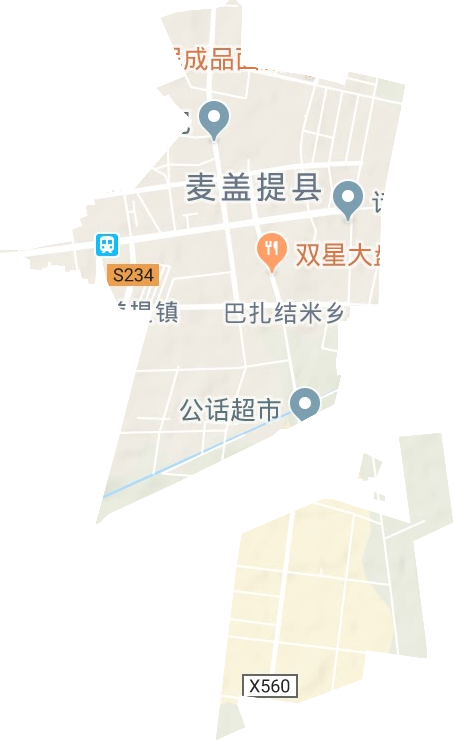 麦盖提镇地形图