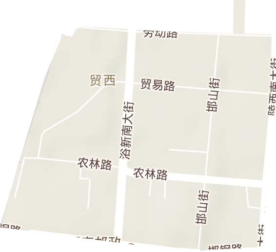 贸西街道地形图