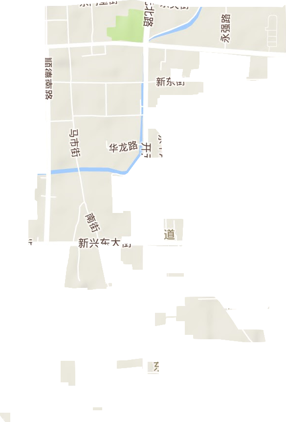 北大街街道地形图