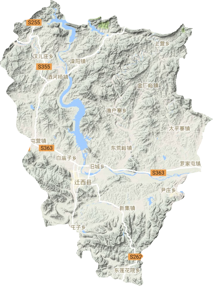 迁西县地形图