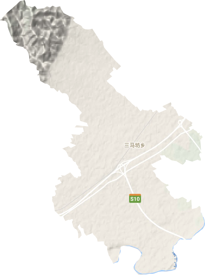 三马坊乡地形图