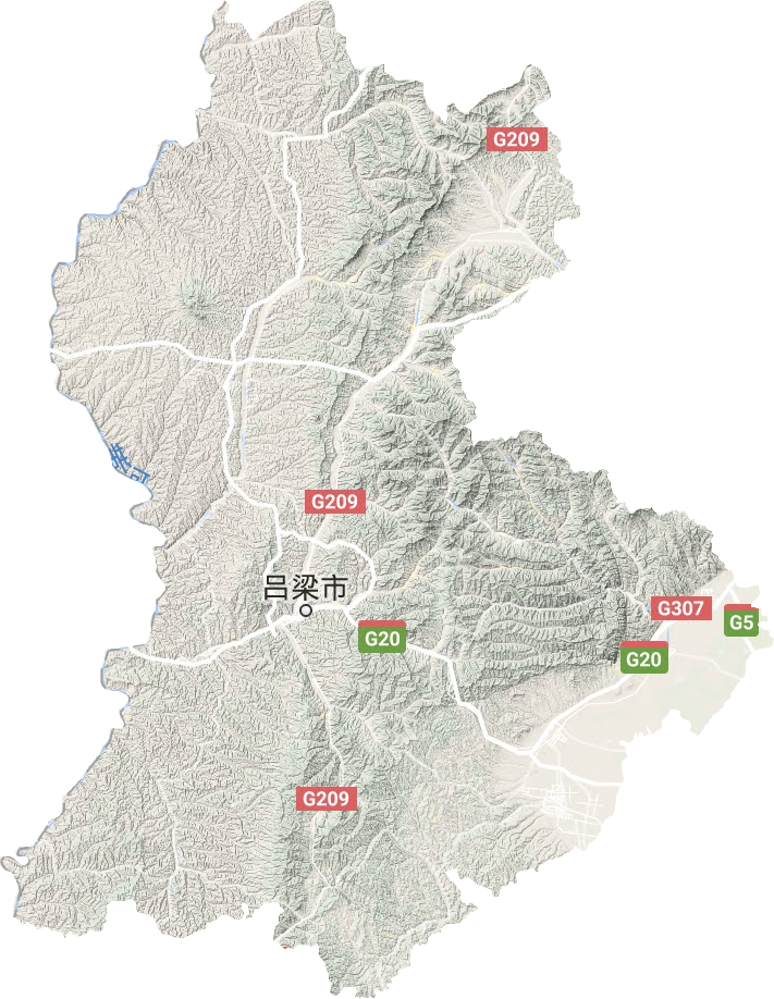 吕梁市地形图