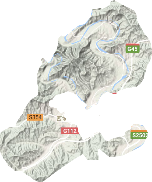 西地满族乡地形图