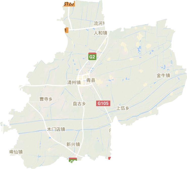 青县地形图