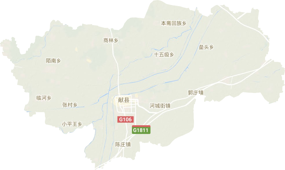 献县地形图