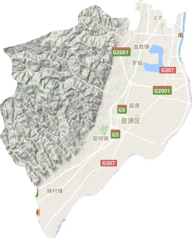 晋源区地形图