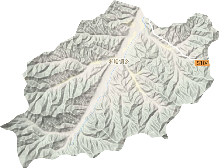 米峪镇乡地形图