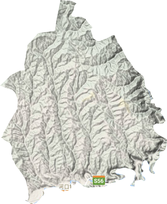 河口镇地形图