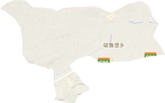破鲁堡乡地形图