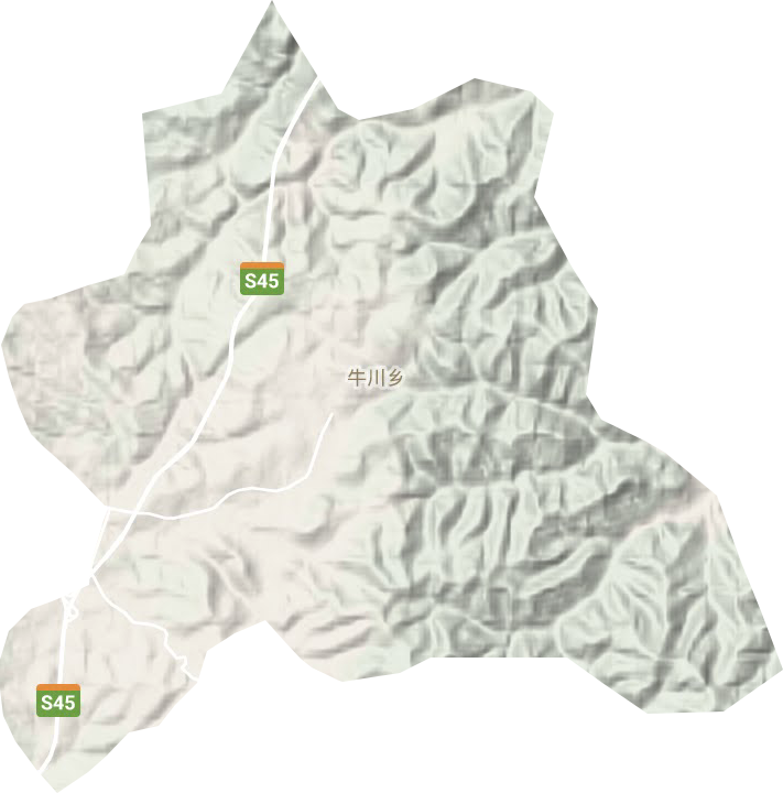 牛川乡地形图