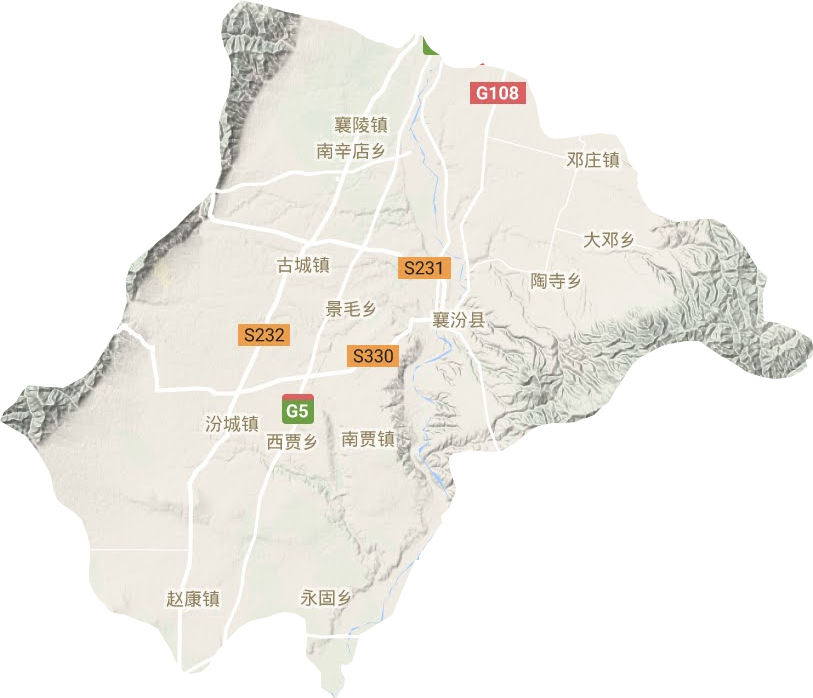 襄汾县地形图