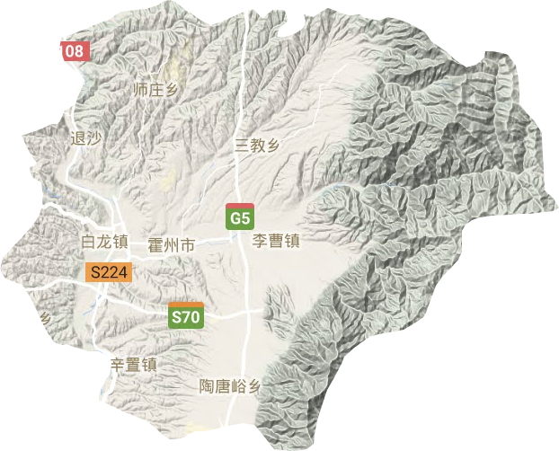 霍州市地形图
