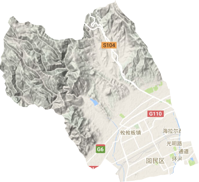回民区地形图