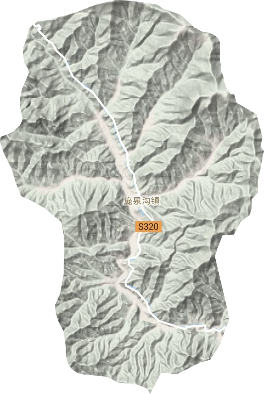 庞泉沟镇地形图