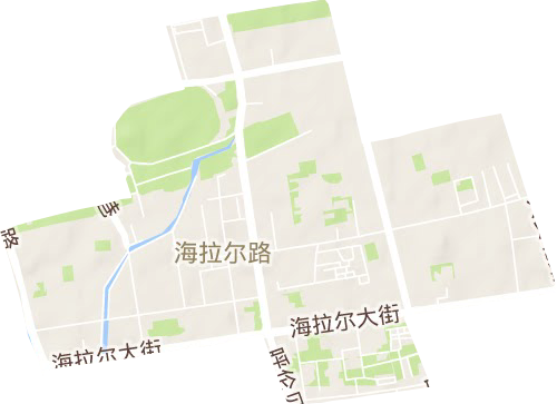 海拉尔东路街道地形图