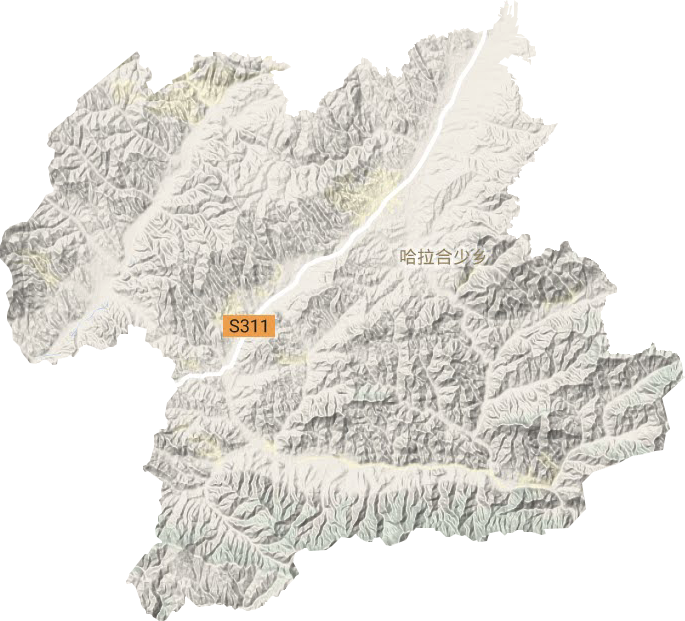 哈拉合少乡地形图