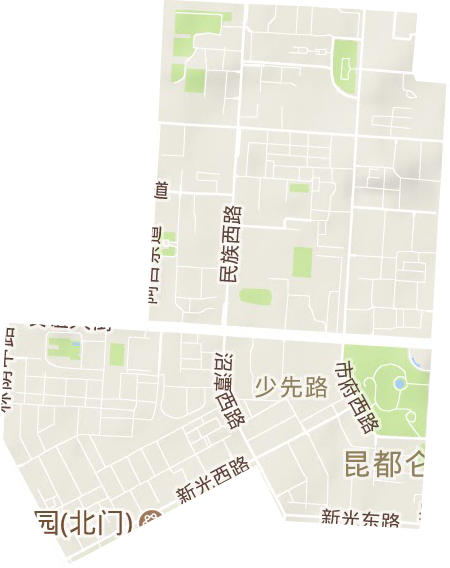 少先路街道地形图