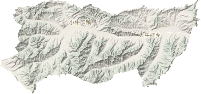 小牛群镇地形图