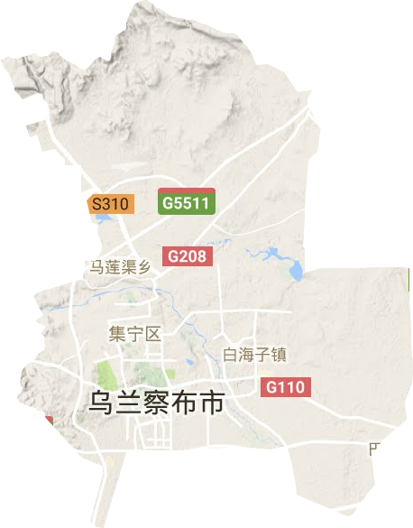 集宁区地形图