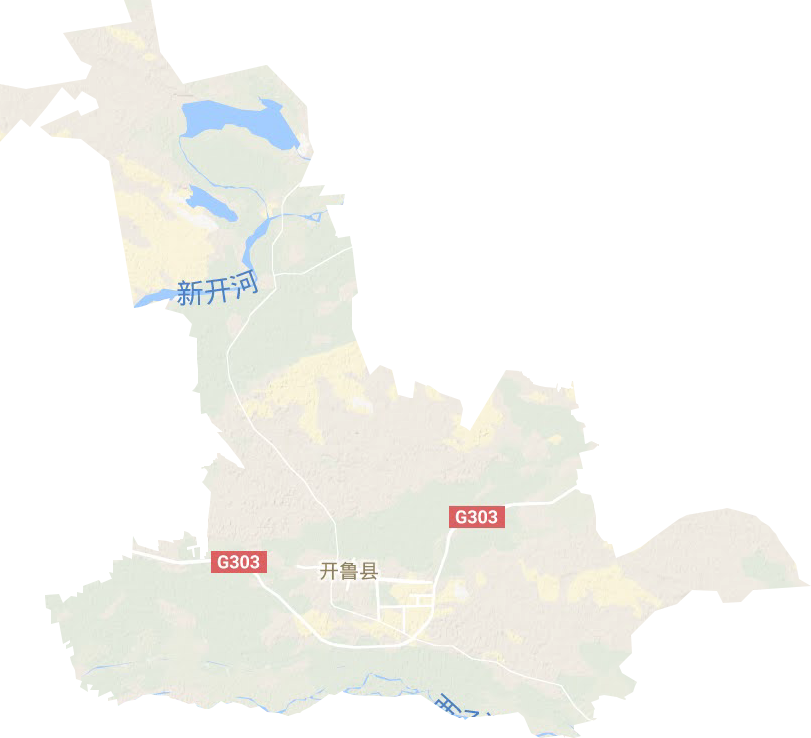 开鲁镇地形图