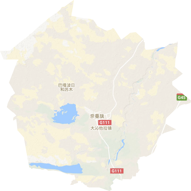 大沁他拉镇地形图