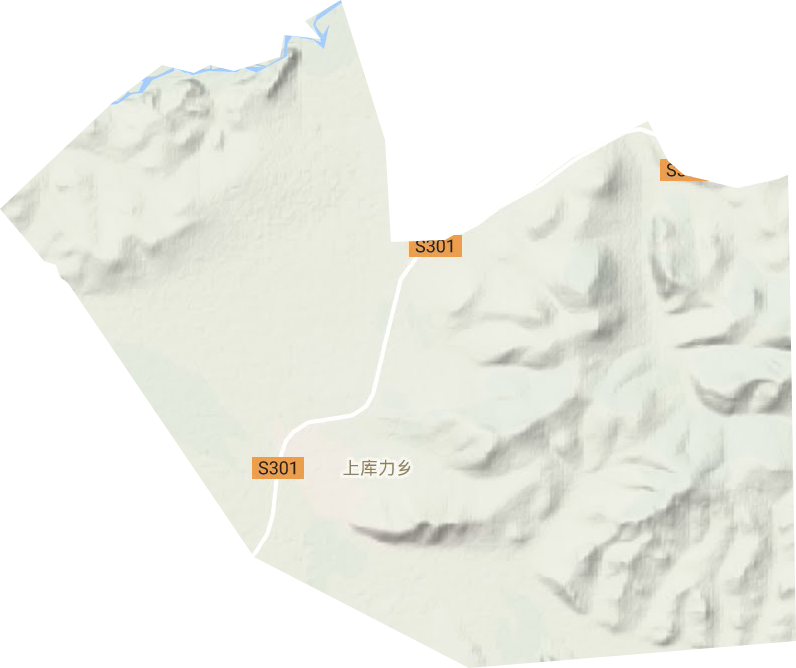 上库力街道地形图