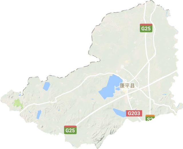 康平县地形图