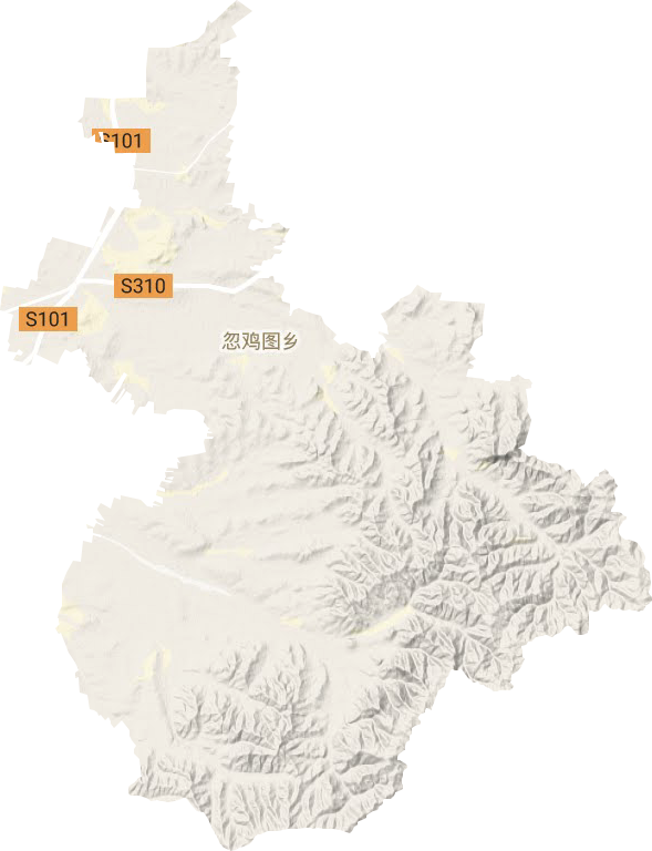 四子王旗忽鸡图乡地形图