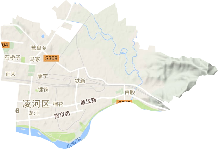 凌河区地形图