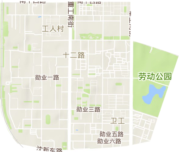 工人村街道地形图