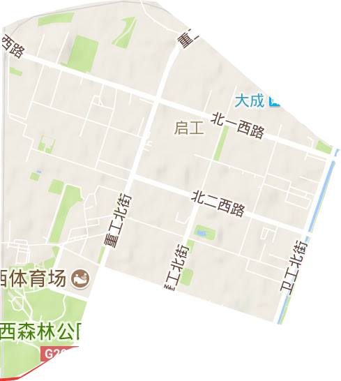 启工街道地形图