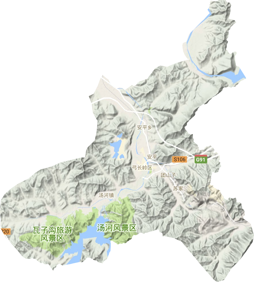 弓长岭区地形图