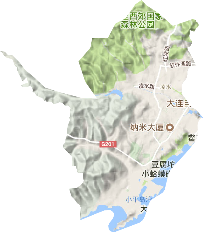凌水街道地形图