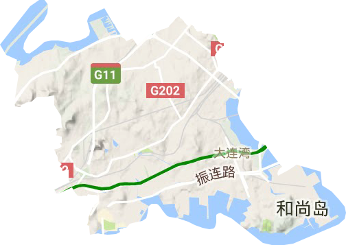 大连湾街道地形图