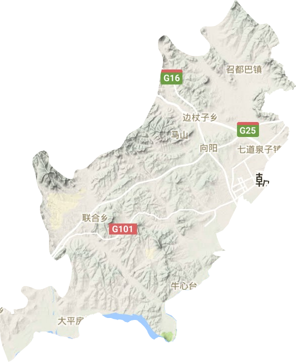 龙城区地形图