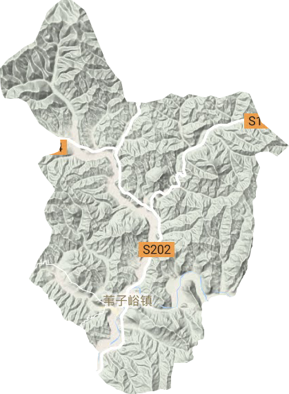 苇子峪镇地形图