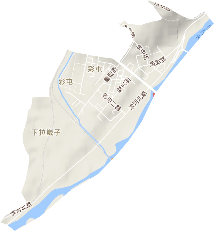 彩屯街道地形图