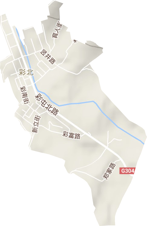 彩北街道地形图