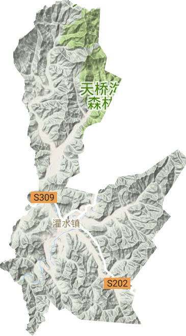 灌水镇地形图