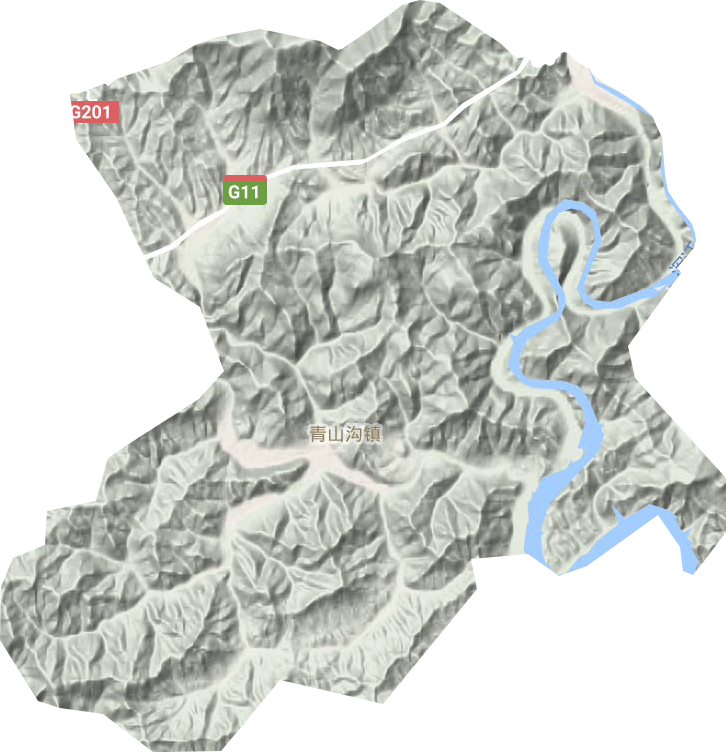 青山沟镇地形图