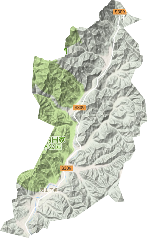 双山子镇地形图