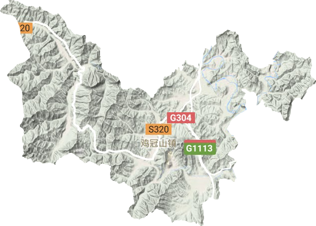 鸡冠山镇地形图